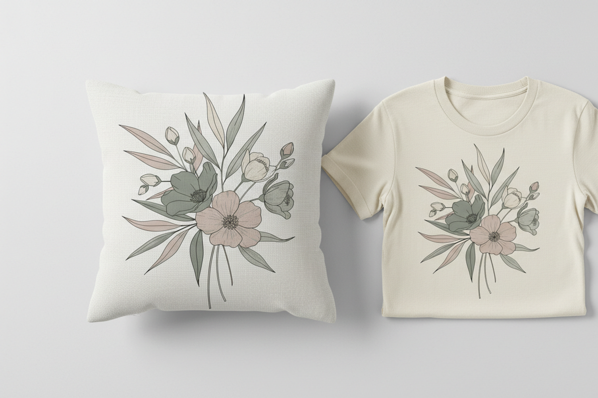 Minimal Botanical Floral Bouquet, a Person Illustration by Gfx_Store (Photo 2 of 3)