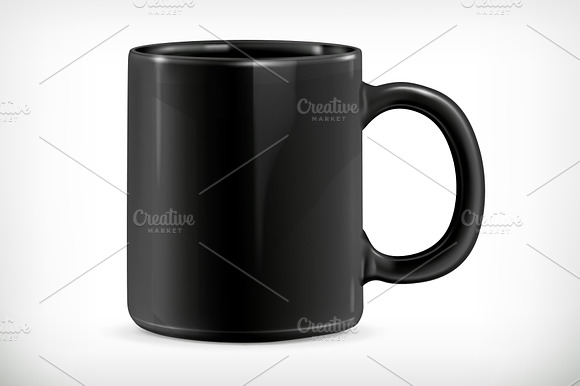 Black Mug Vector Icon