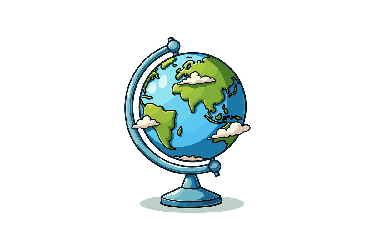 School Bus & Globe Clipart Set, an Object Graphic by Gfx_Store (Photo 2 of 13)