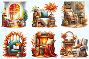 Fall Reading Nook Clipart Bundle, an Illustration by Craft Nest (Thumbnail 3 of 5)