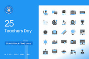 25 Teachers Day Blue & Black Icons, an Icon by IconBunny (Thumbnail 1 of 2)