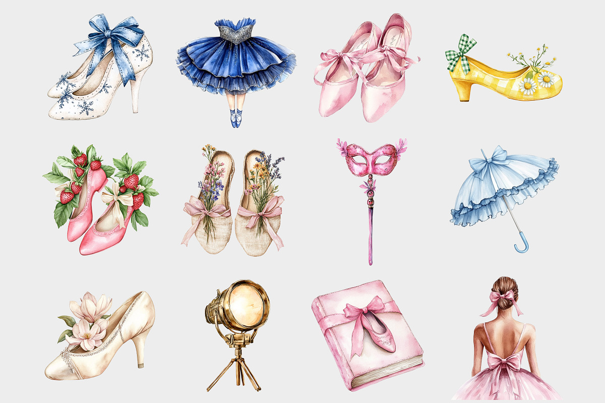 Watercolor Ballet Clipart, a Seasonal Illustration by Design Market (Photo 2 of 4)