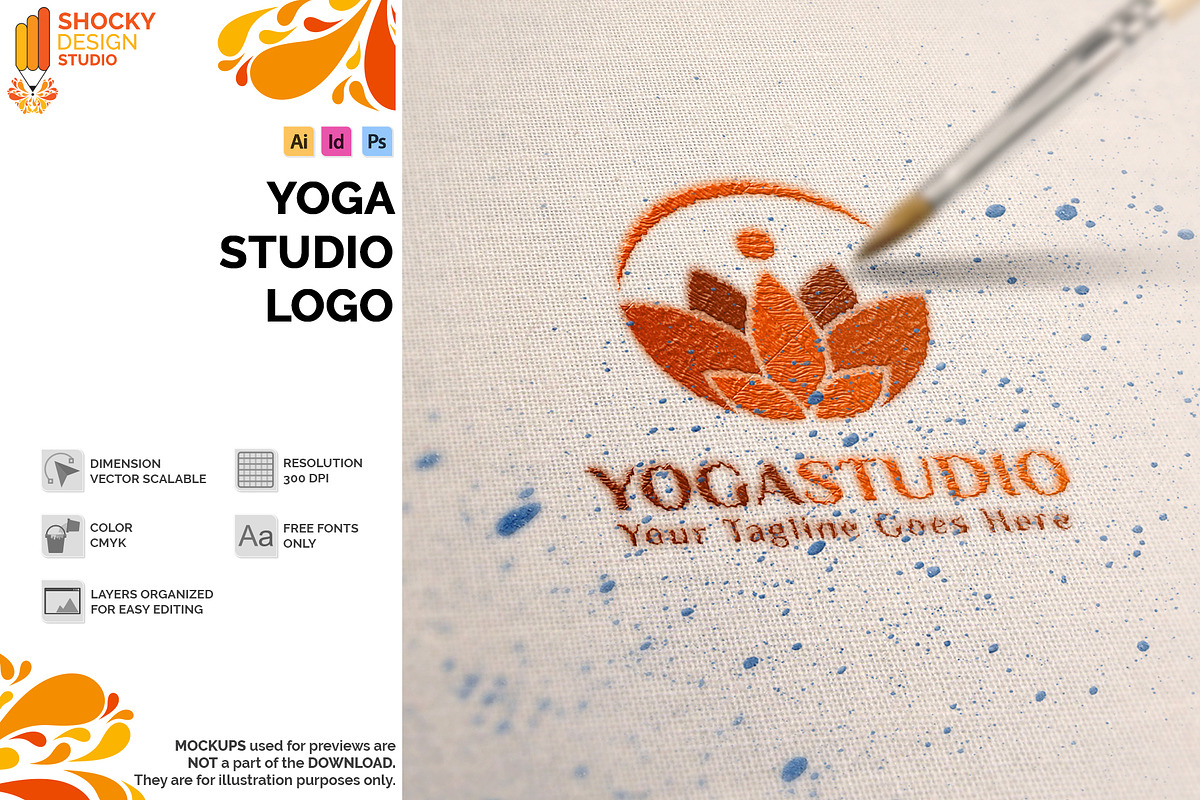 Yoga Studio Logo, a Branding & Logo Template by Shocky Design Studio (Photo 1 of 8)