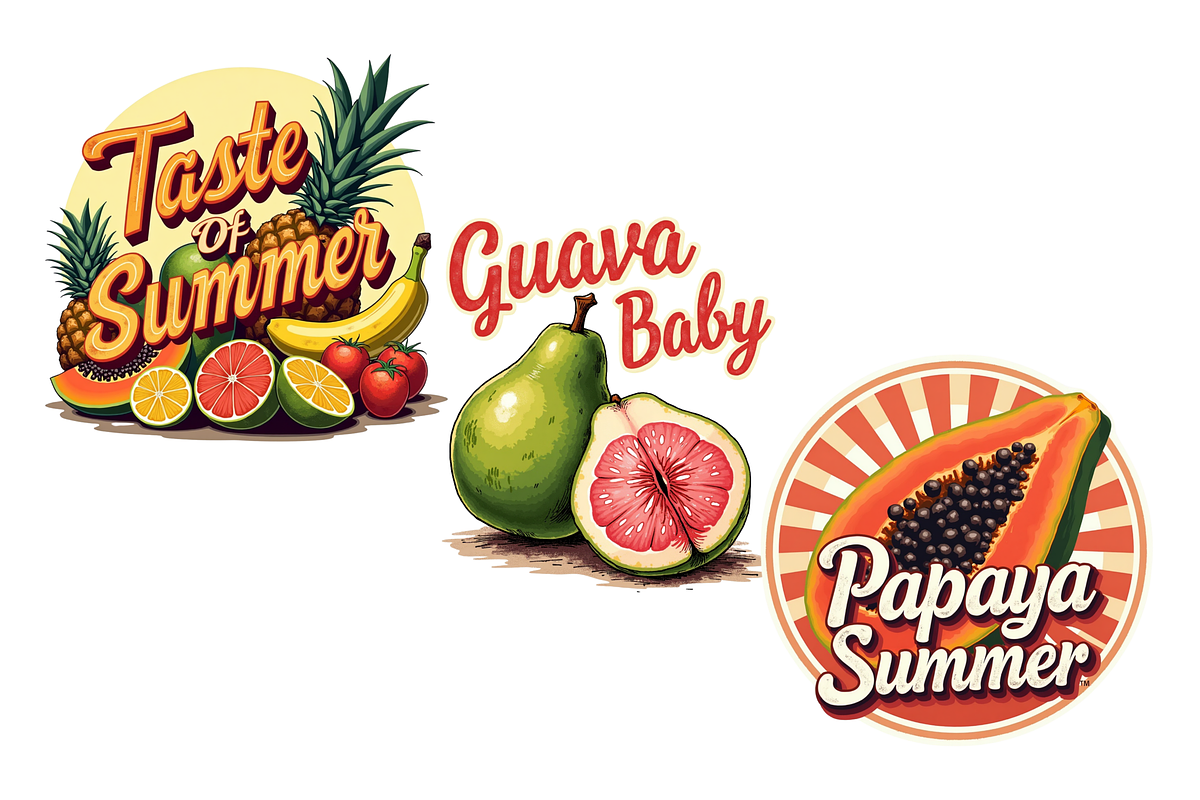 Retro Summer Fruits PNG Bundle, a Food Illustration by FloridPrintables (Photo 4 of 8)