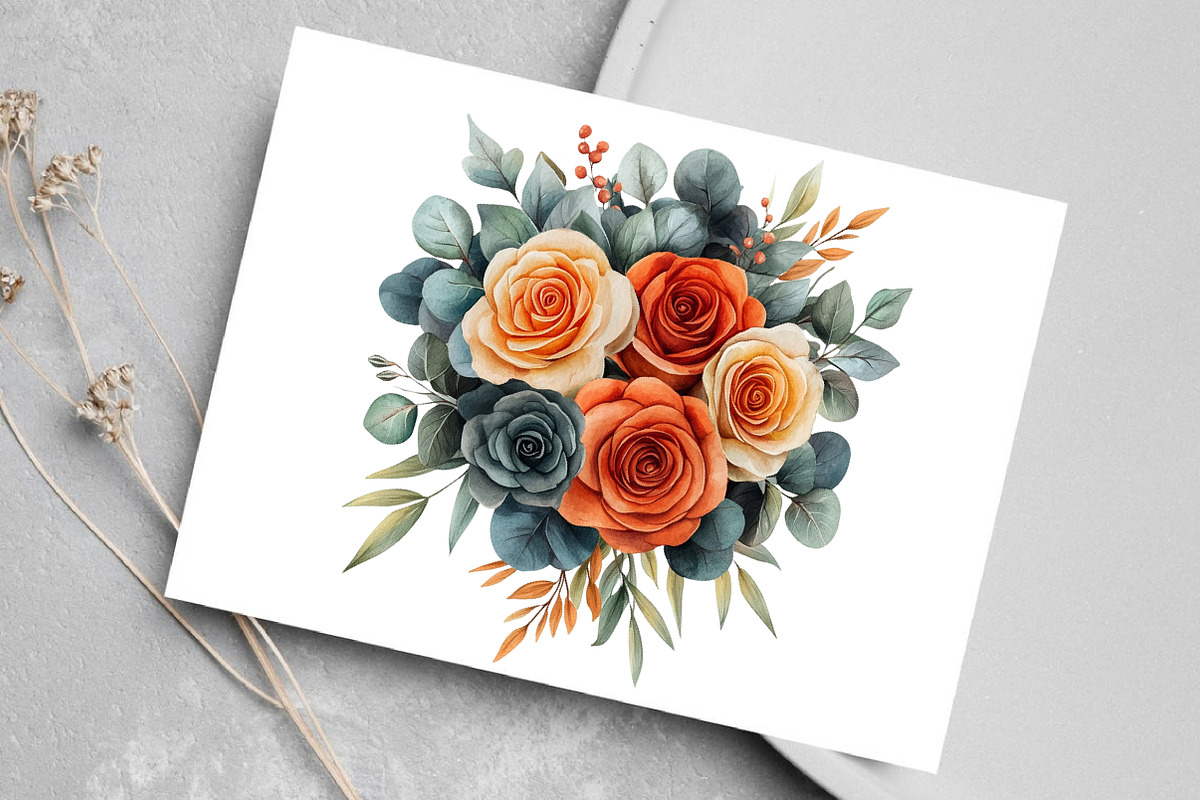 Autumn Wedding Flowers Bouquet, a Seasonal Illustration by Canvas Craft (Photo 5 of 7)