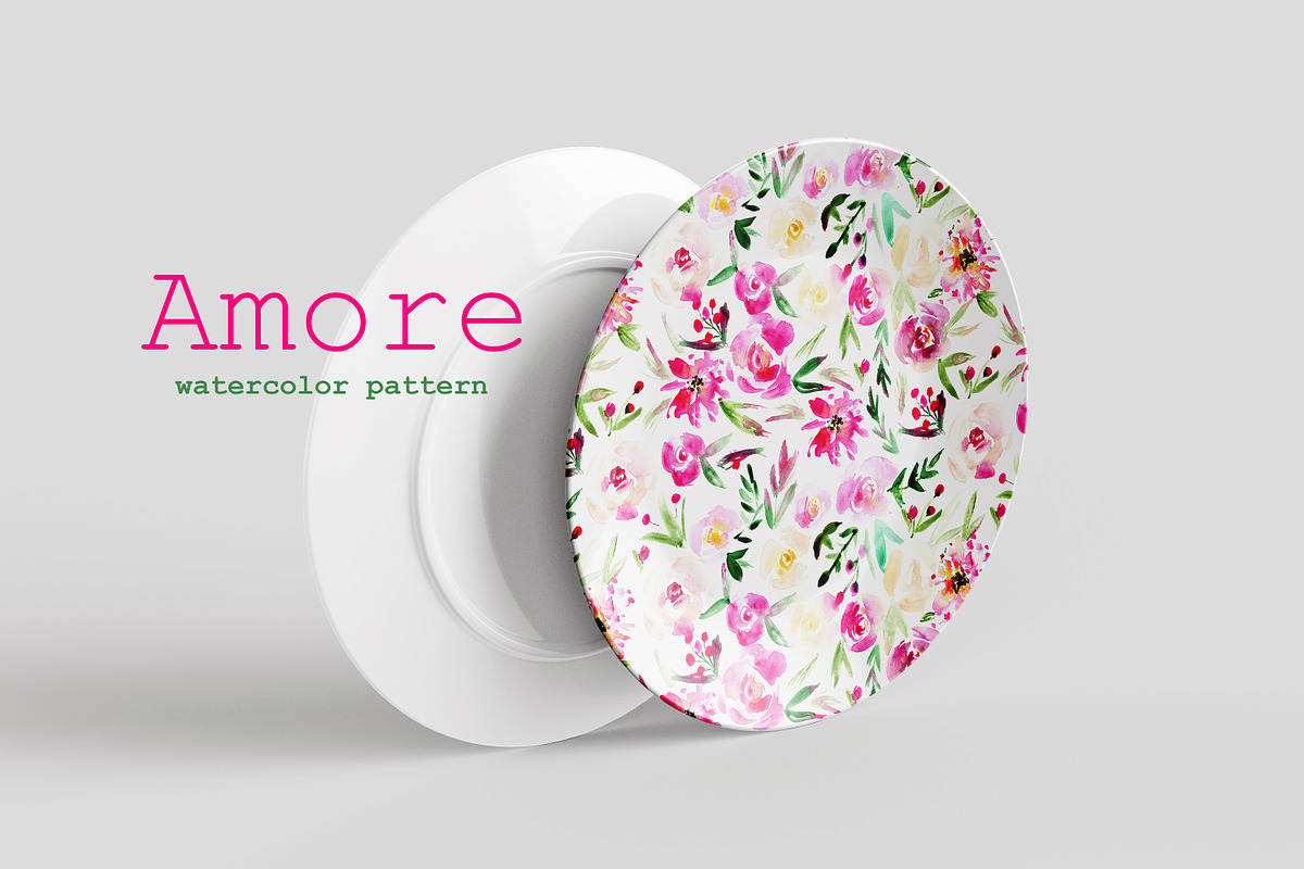 Amore - seamless floral pattern, a Pattern Graphic by Katerina Tova (Photo 3 of 13)
