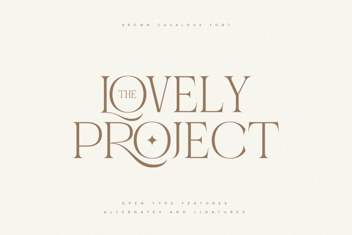 Brown Casalova | Stylish Typeface, a Serif Font by Pentagonistudio (Photo 2 of 10)