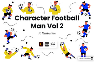 Character Football Man Vol 2, a Sport Illustration by SLAB! Design
