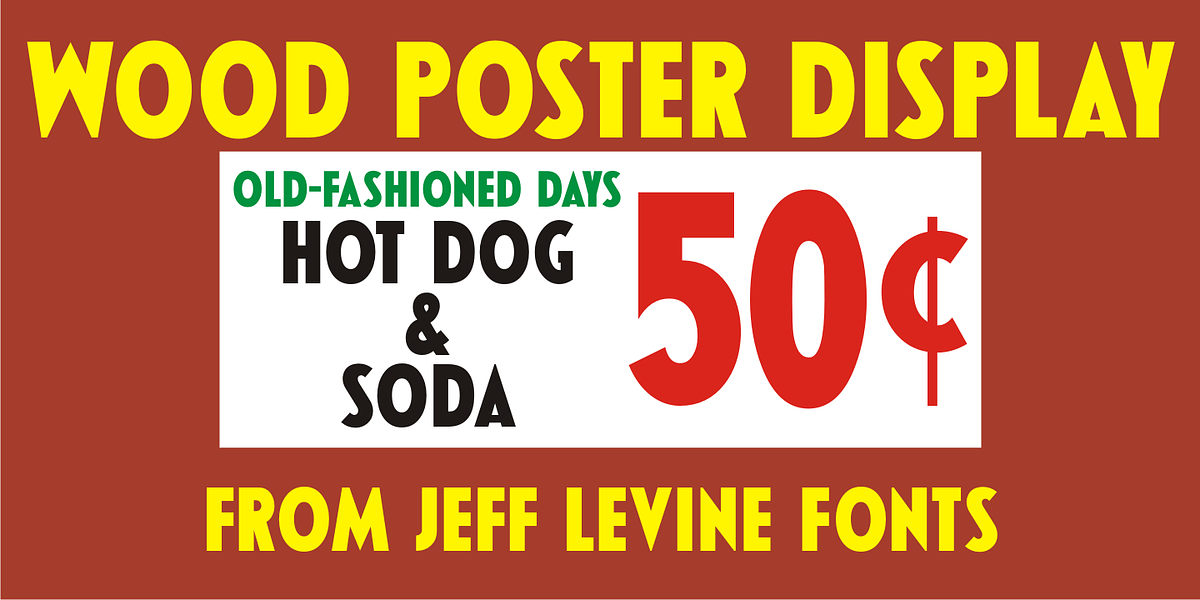 Wood Poster Display JNL, a Sans Serif Font by Jeff Levine Fonts