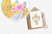Watercolor Easter Cross clipart, an Object Graphic by CreativeByLu (Thumbnail 3 of 4)