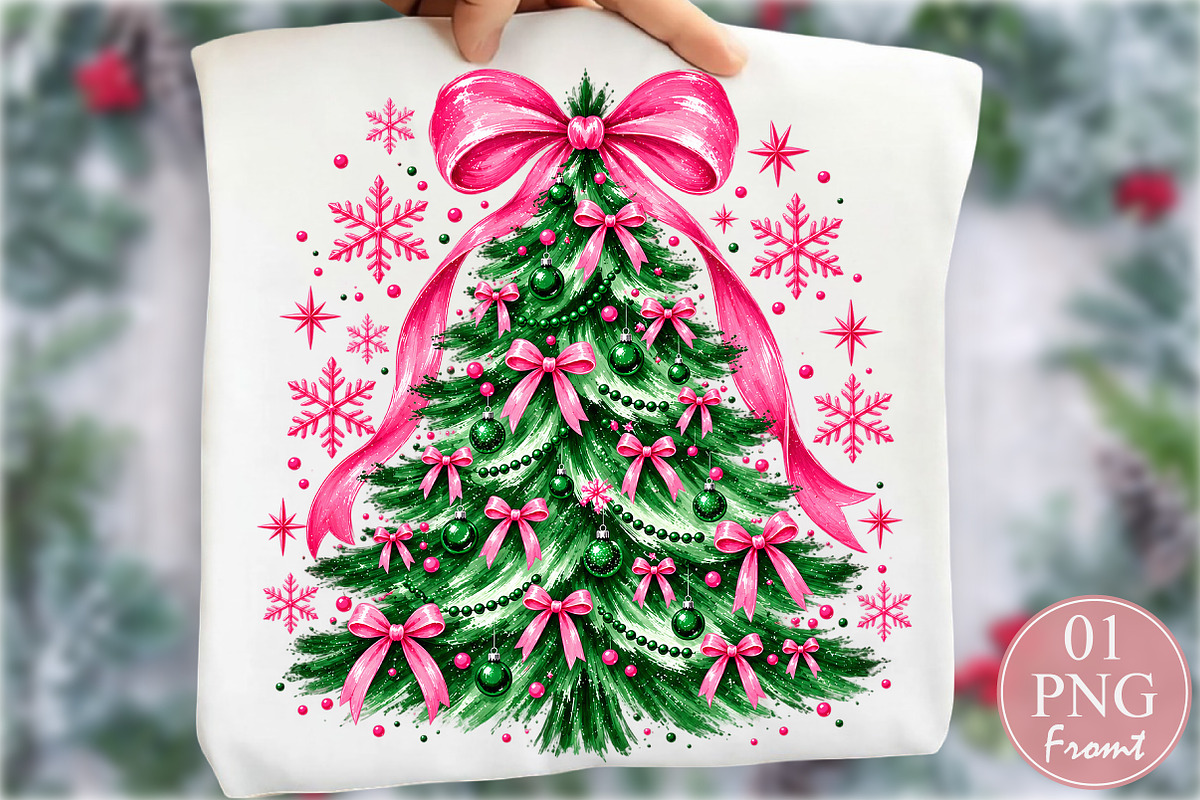 Coquette Bow Christmas Tree PNG, a Seasonal Illustration by Rose Art (Photo 1 of 4)