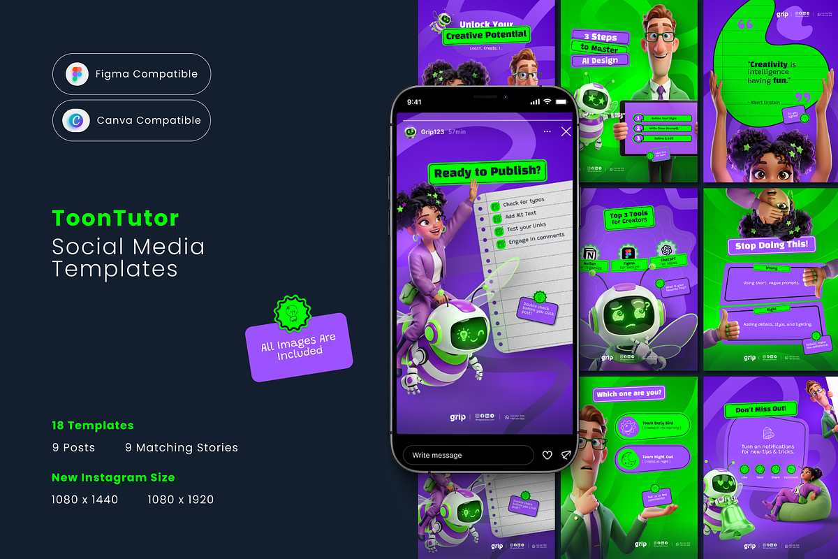 ToonTutor: 3D Educational Social Kit, a Social Media Template by Sooni Gaad (Photo 1 of 10)