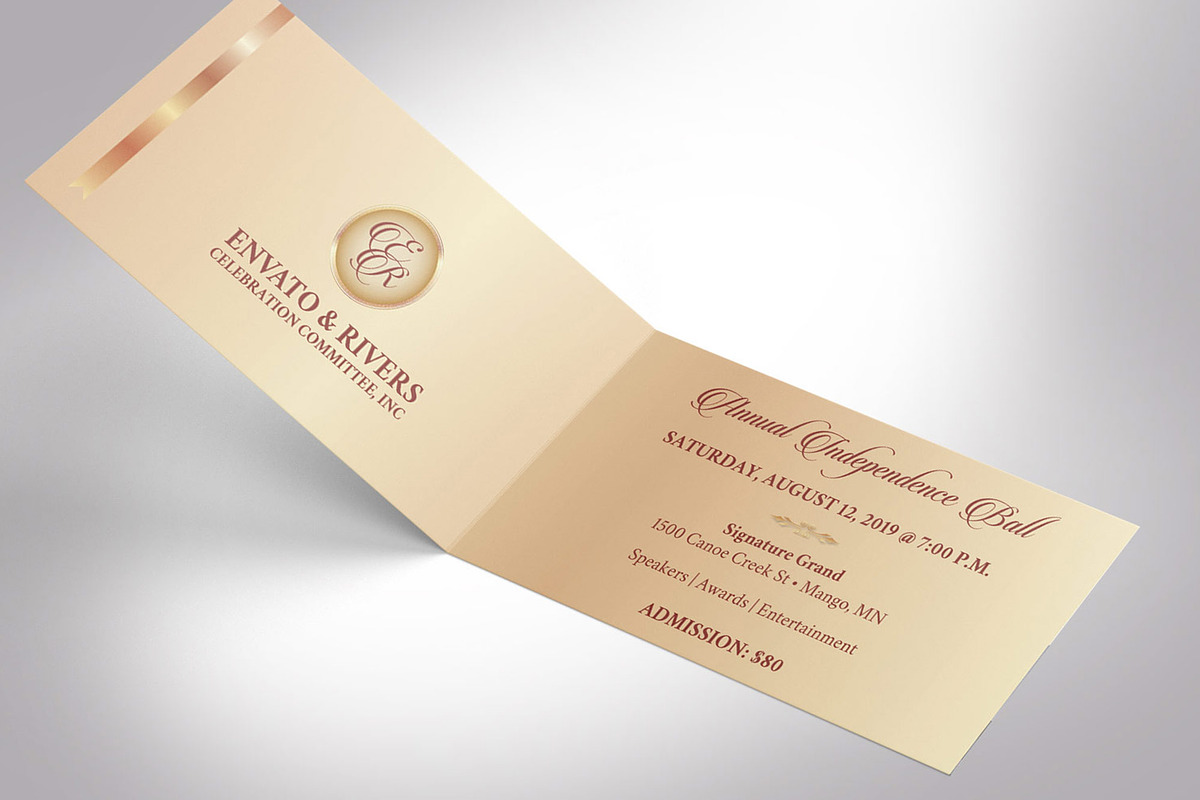Folded Banquet Ticket Word, a Card Template by Godserv Designs (Photo 3 of 10)