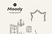 Moody Fall Watercolor & Doodles, an Object Graphic by divanovskaya_nv (Thumbnail 16 of 19)