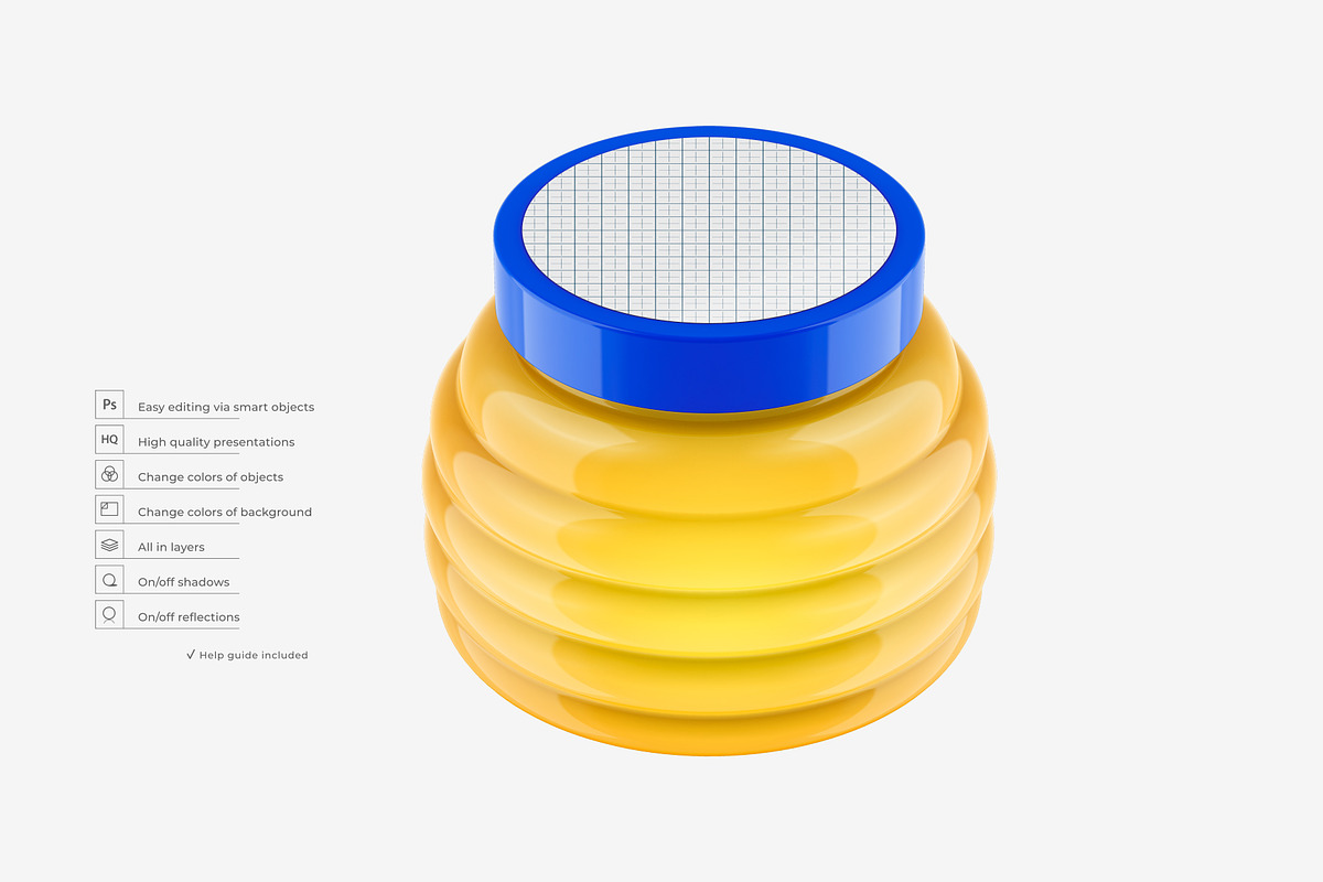 Clear Glass Acacia Honey Jar Mockup, a Packaging Mockup by Reformer Mockup (Photo 3 of 6)