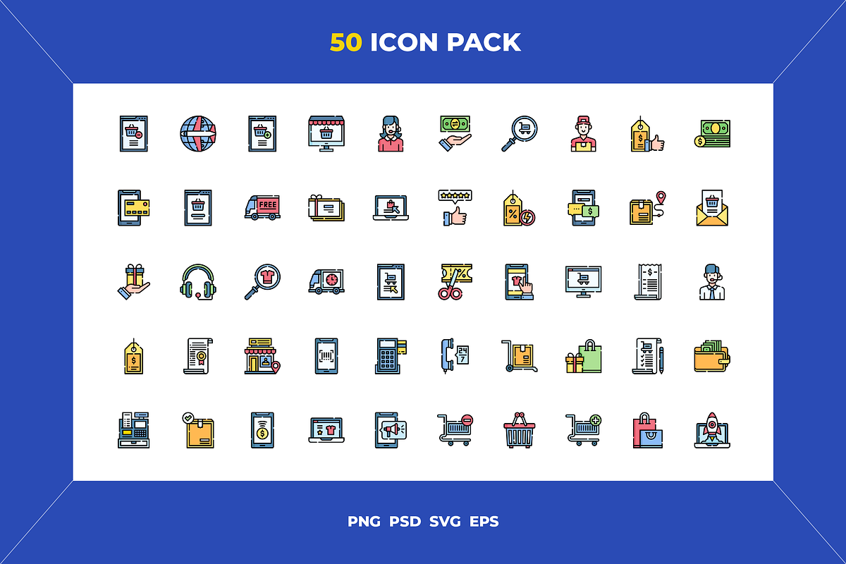 Ecommerce icons, an Outline Icon by Wencory (Photo 1 of 2)