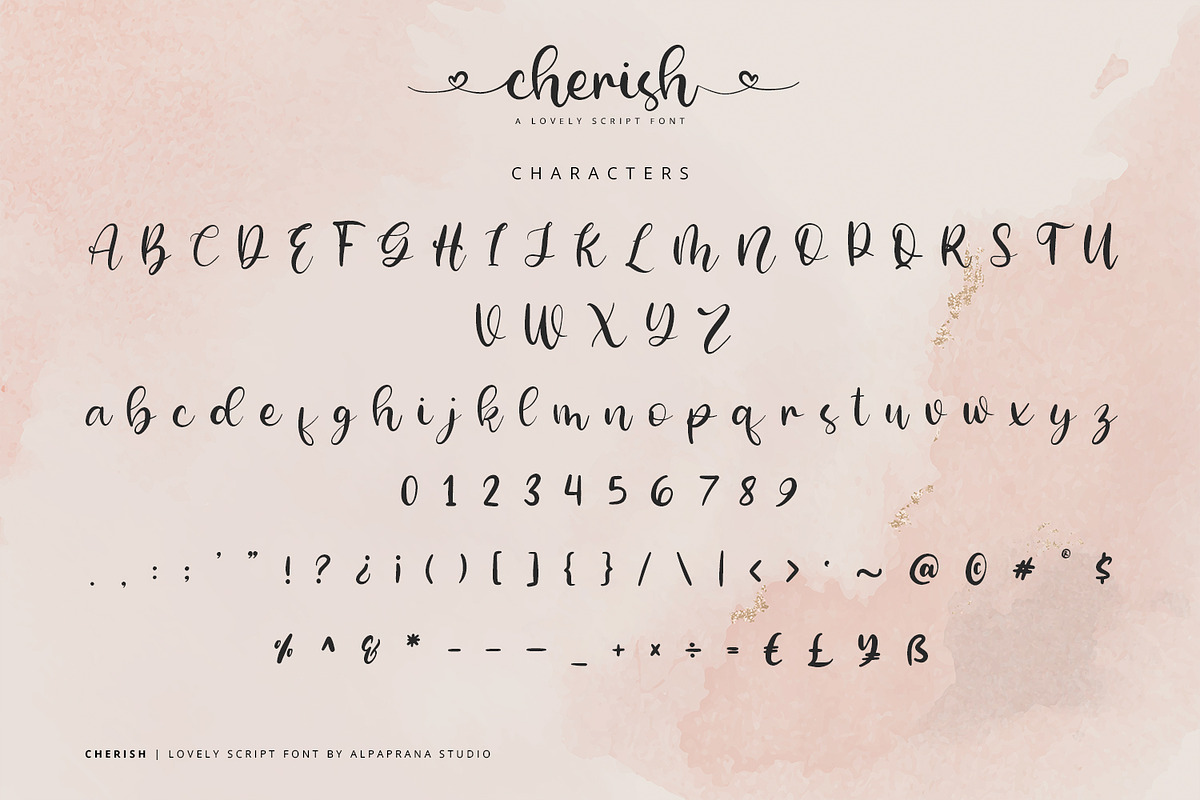 Cherish - Script Font, a Script Font by Alpaprana (Photo 10 of 13)
