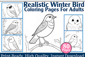 Realistic Winter Bird Coloring Pages