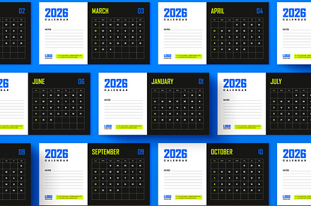 Modern Calendar Template for 2026