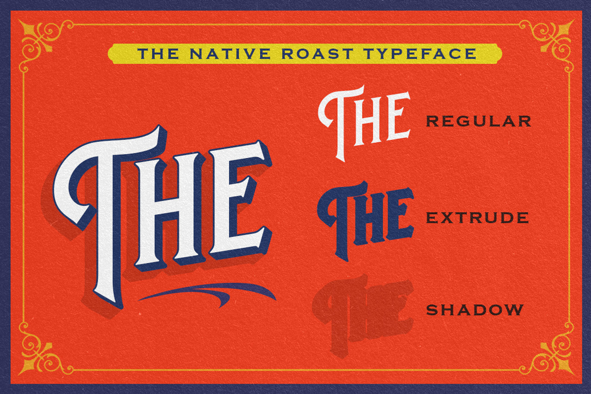 Native Roast - Layered Display Font, a Font by Letterhend Studio (Photo 2 of 9)