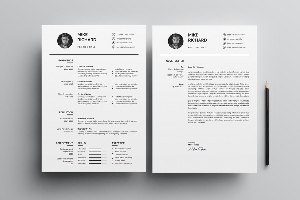 Clean Resume/CV, a Resume Template by Creatune (Photo 2 of 3)