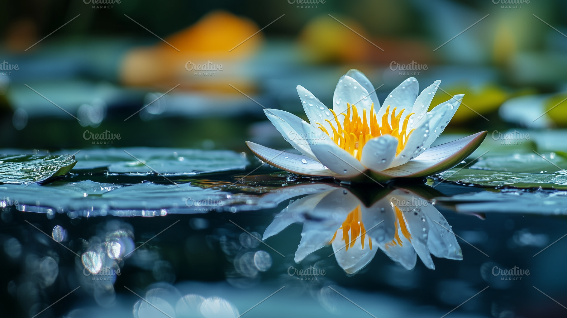 Water lily surrounded by leaves, a Nature Photo by MistyDay