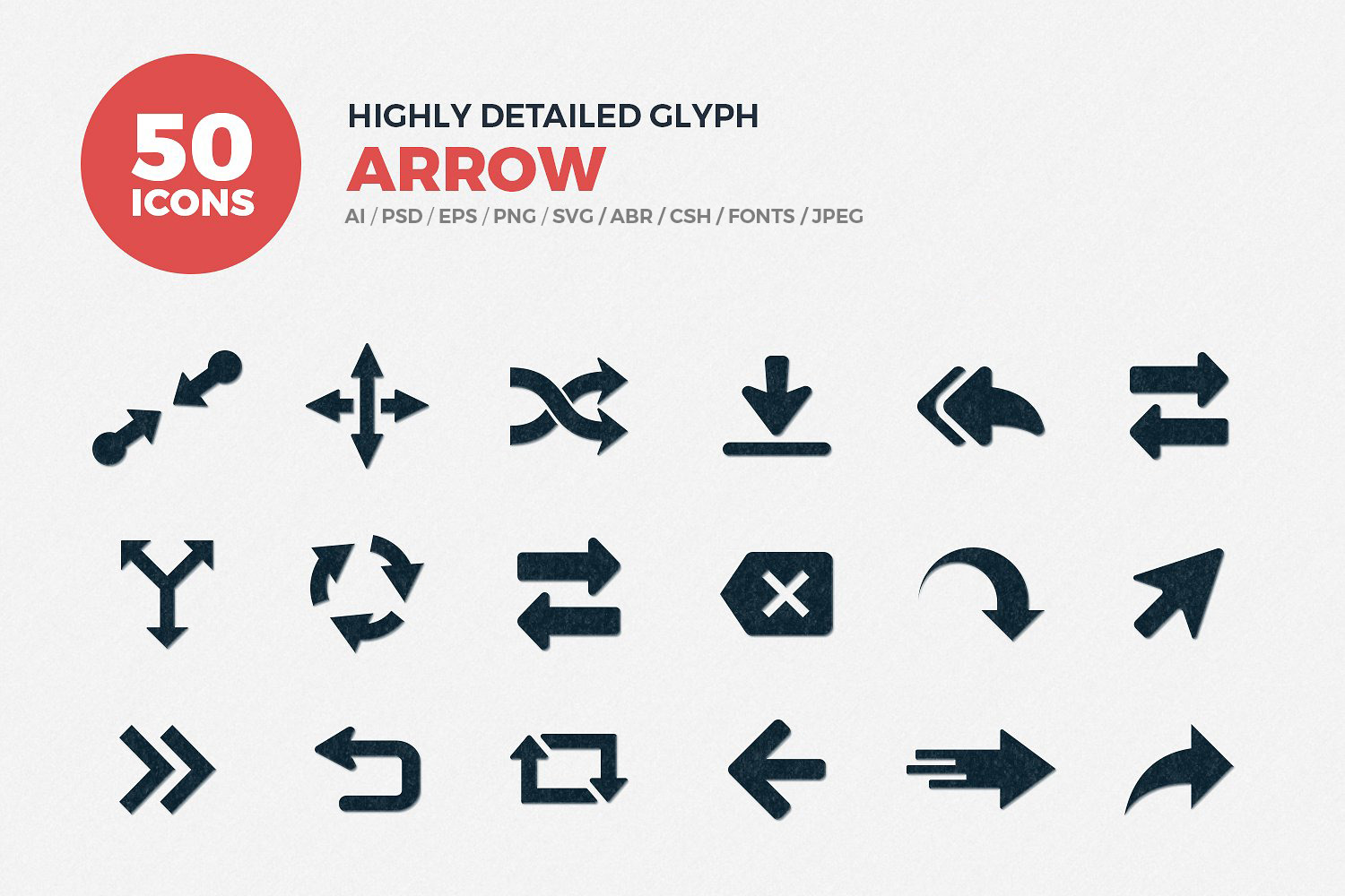 Glyph Icons Arrows Set, a Solid Icon by Jumbo Icons