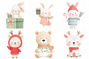 Watercolor Cute Christmas Clipart Bu, an Illustration by Daily.Designs (Thumbnail 4 of 5)