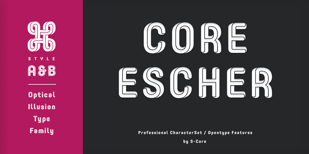 Core Escher, a Sans Serif Font by S-Core (Photo 1 of 8)