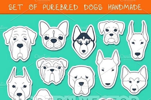 Set 24 Breeds Dogs Handmade