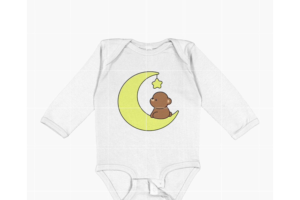 Cute Bear with Moon SVG Bundle, a Graphic by TheHitShop (Photo 3 of 10)