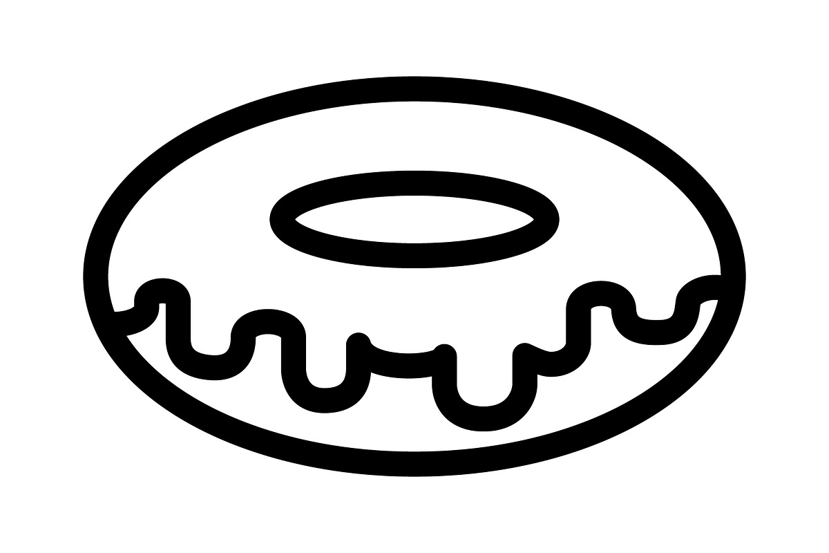 Donut icon, an Outline Icon by Sumberpangan