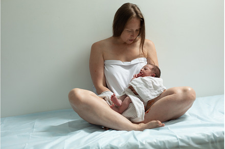Woman with new born baby have a rest, a Person Photo by oksix