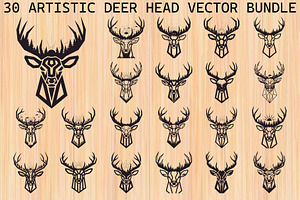 Artistic Geometric Deer Head Bundle