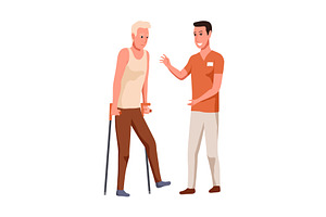 Therapist helping patient during, an Object Illustration by the8monkey