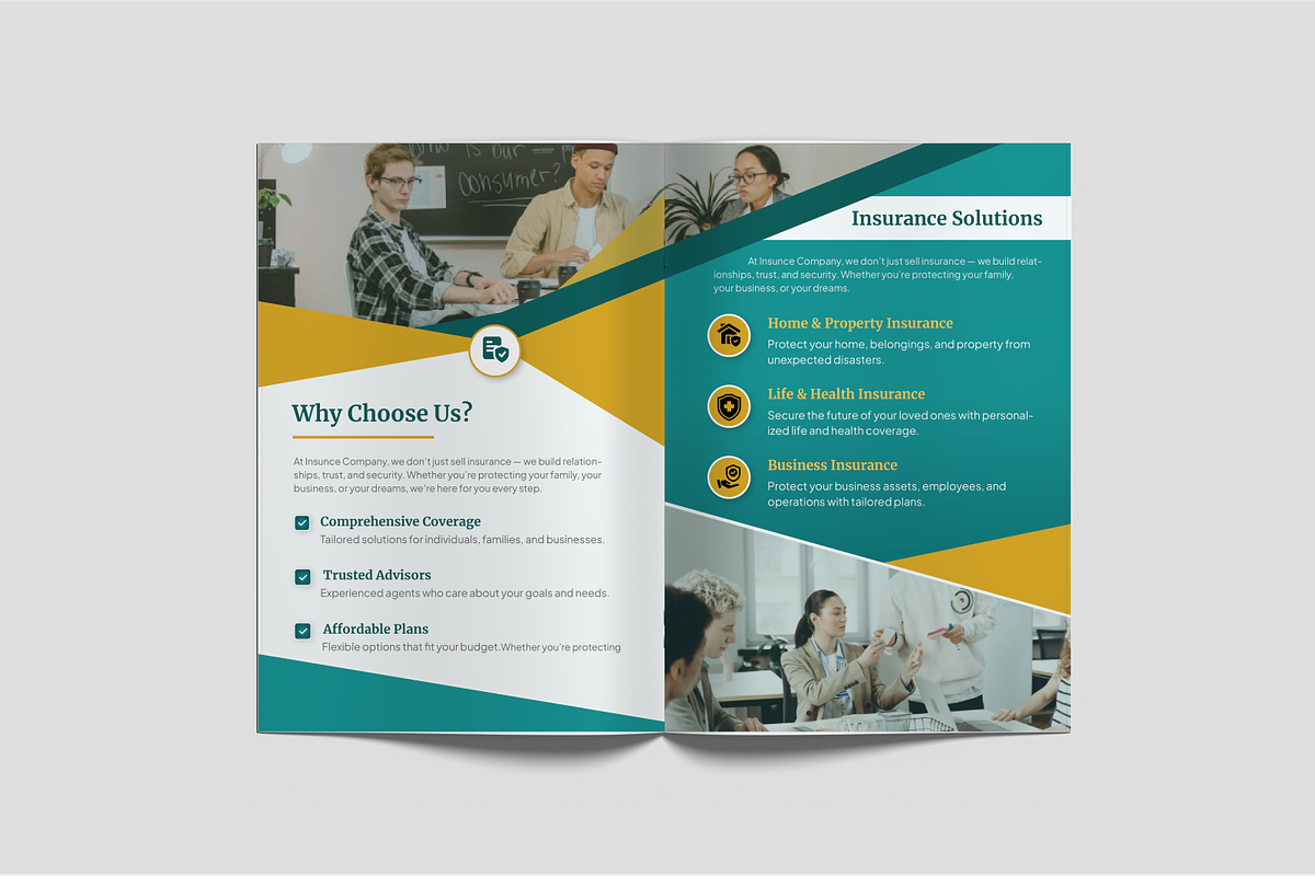 Insurance Agency Brochure Bifold, a Brochure Template by SquidPixey (Photo 3 of 6)