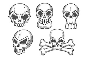 Skulls Sketch Icons