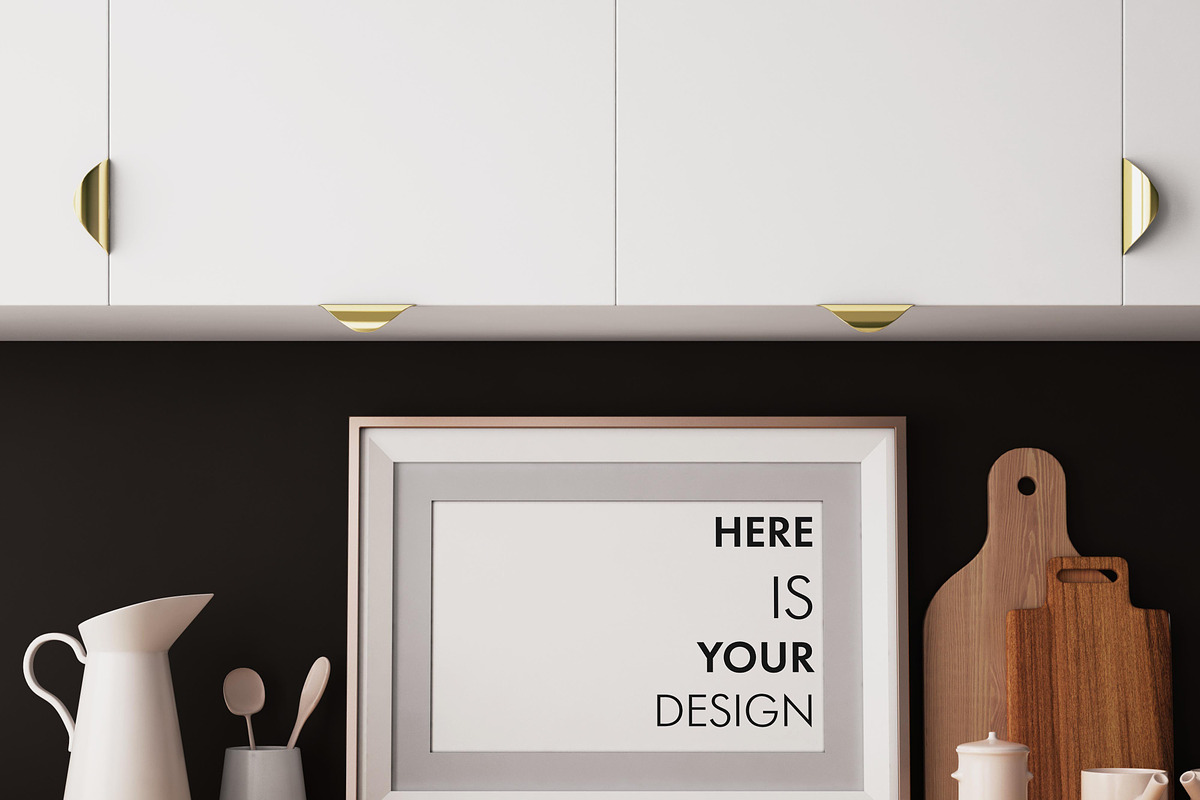 10 Mockups posters in the kitchen, a Print Template by FilL239 (Photo 5 of 11)