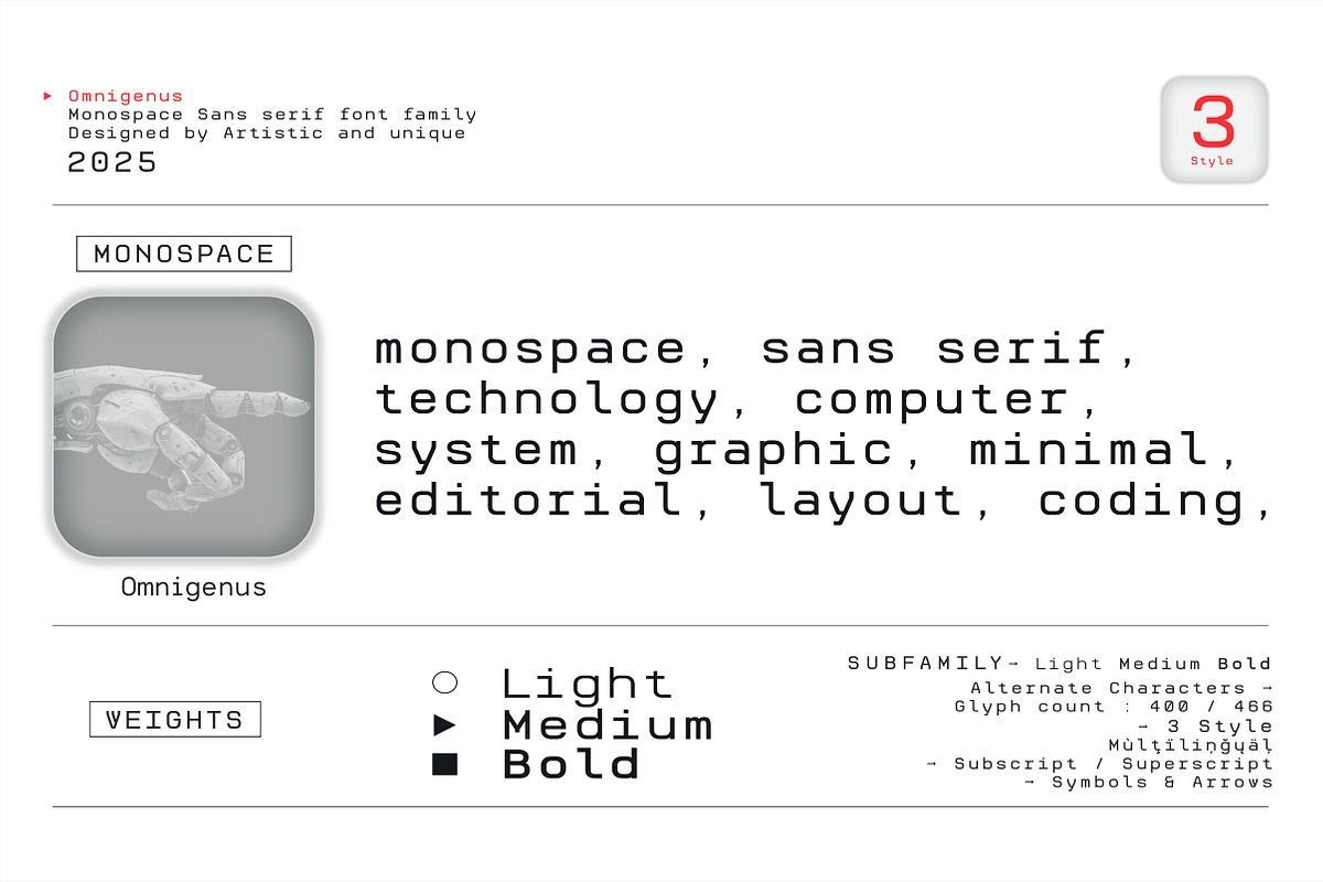 Omnigenus - Monospace Sans serif, a Sans Serif Font by Artistic & Unique (Photo 8 of 15)