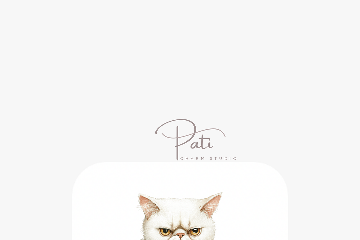 25 Christmas Cat Clipart, an Animal Illustration by Pati Charm Studio (Photo 6 of 8)