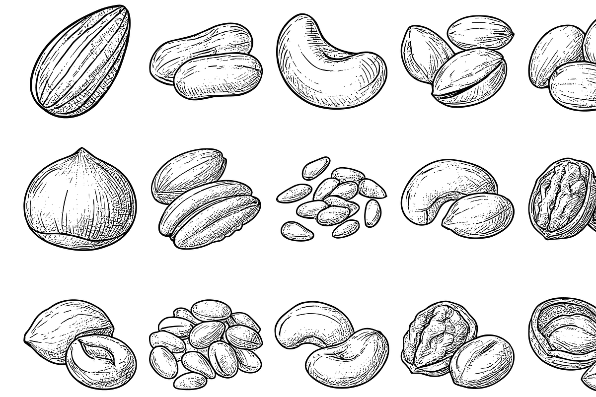 Nuts Icon Pack, an Object Graphic by nikagraphic (Photo 1 of 3)