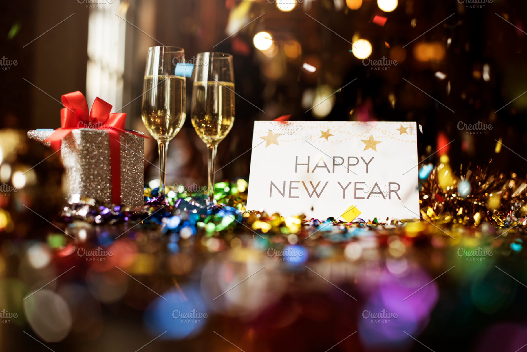 Happy new year party containing advertising, background, and banner, a Holiday Photo by rawpixel