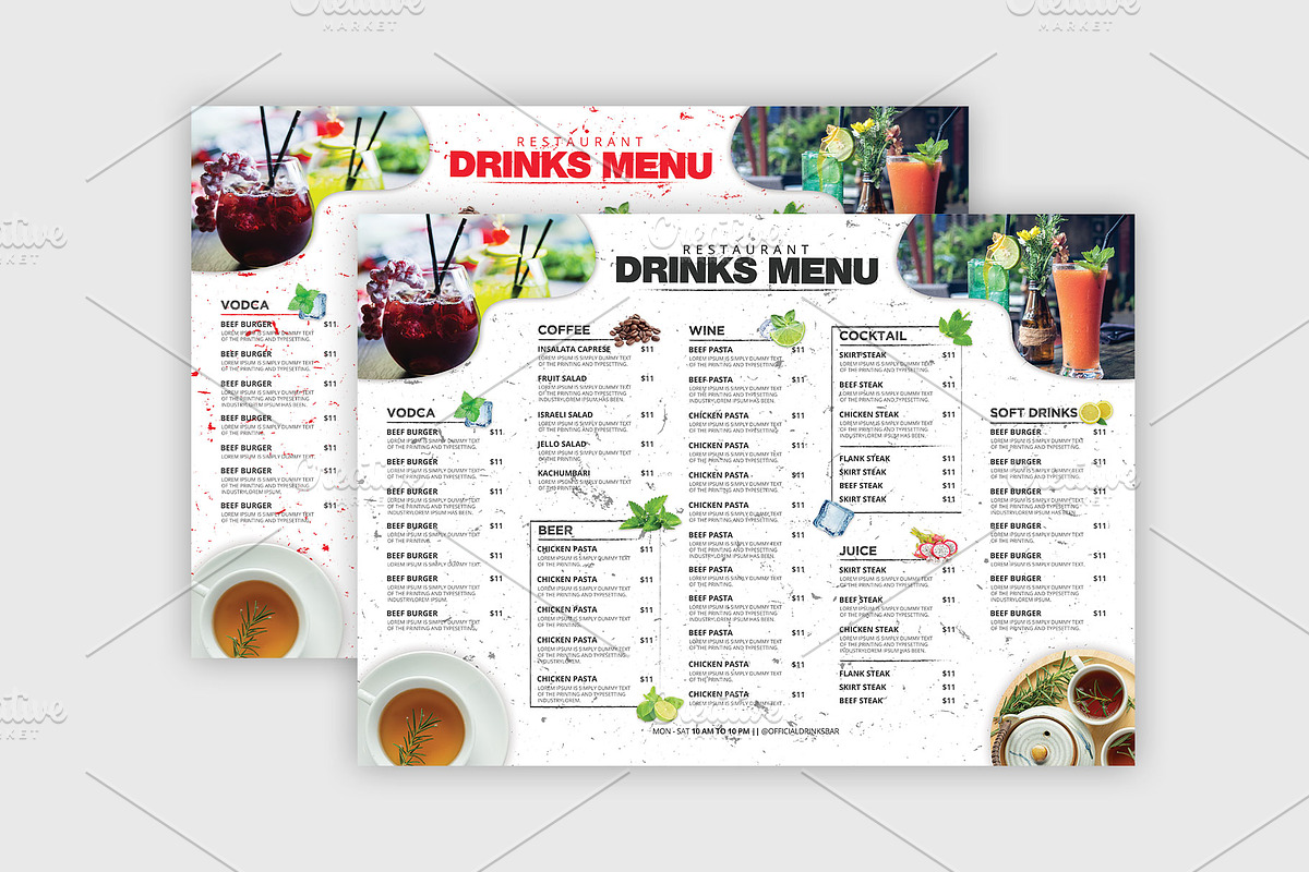 Drinks Menu Template, a Flyer Template by Stock_Design