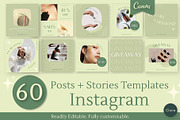 Green Skincare Instagram Creator Kit, a Social Media Template by Clairee Design Studio (Thumbnail 1 of 7)