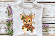 Reindeer Christmas Vintage Greeting, an Illustration by CraftArtStudio (Thumbnail 2 of 4)