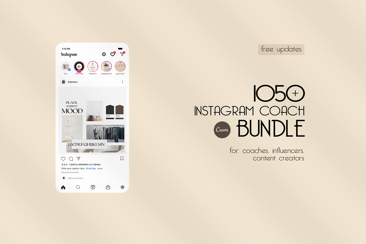 1050+ Insta Coach CANVA BUNDLE, a Social Media Template by goodesign (Photo 1 of 17)