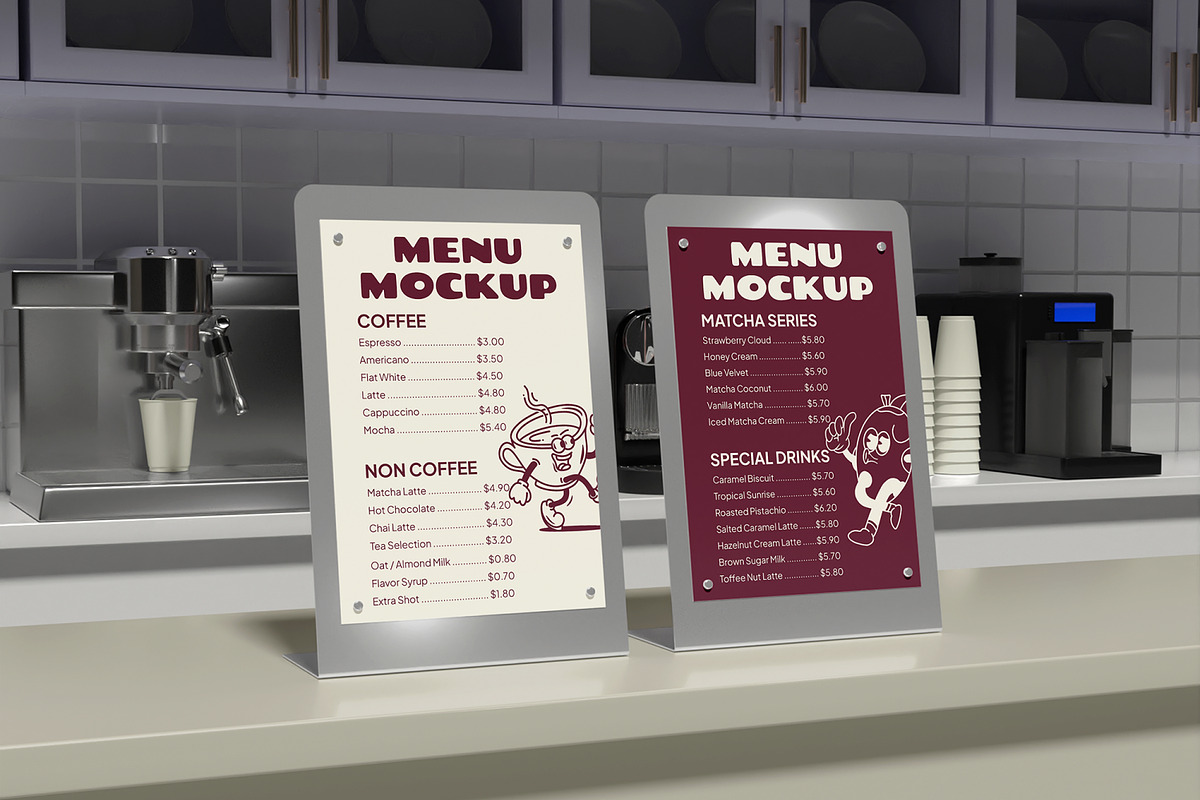 Standing Menu Mockup, an Advertising Mockup by Permadi Creative (Photo 3 of 5)