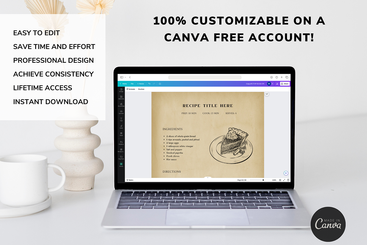Vintage Cookbook Template CANVA, a Magazine Template by OrganizationOasisRo (Photo 7 of 10)