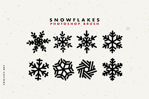 50 Snowflakes Photoshop Brush