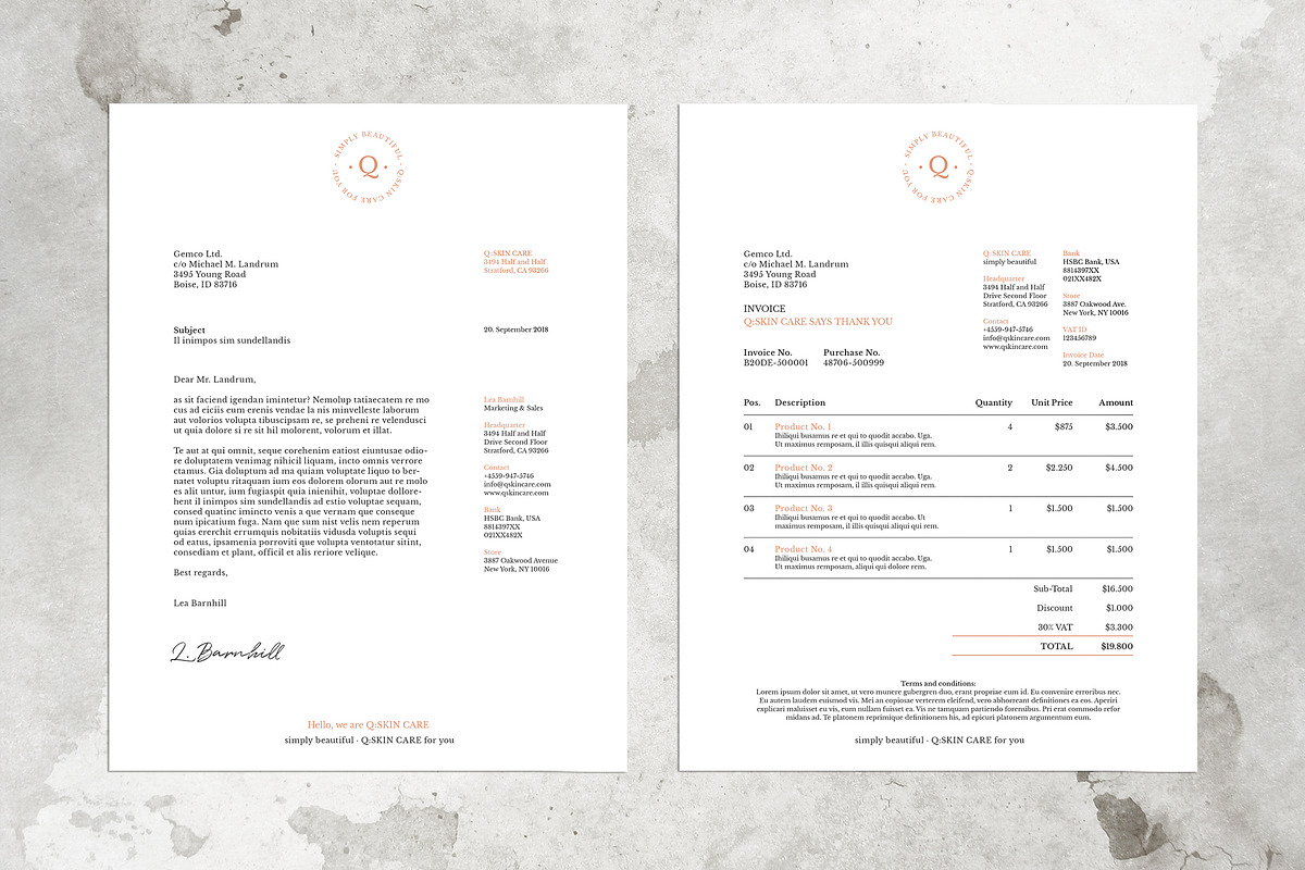 Q: Letter & Invoice Template, a Stationery Template by Kovy (Photo 6 of 6)